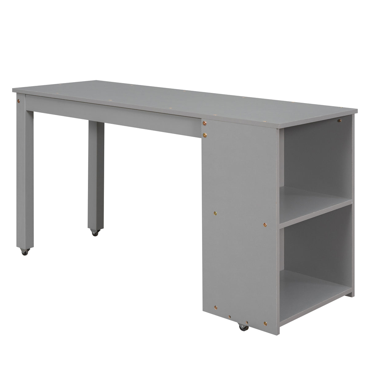 Full Loft Bed with Rolling Desk White