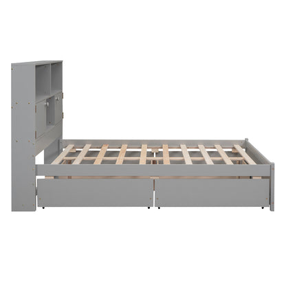 Full Platform Bed Gray