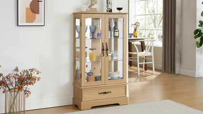 Oak Display Cabinet with Glass Frame