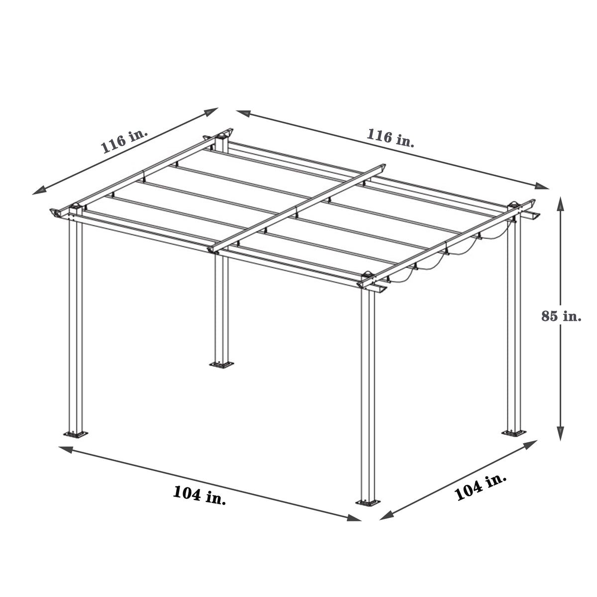 Outdoor Retractable Pergola Gray