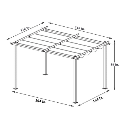 Outdoor Retractable Pergola Gray