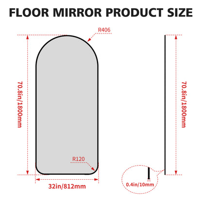 Oversized Full Body Mirror Black