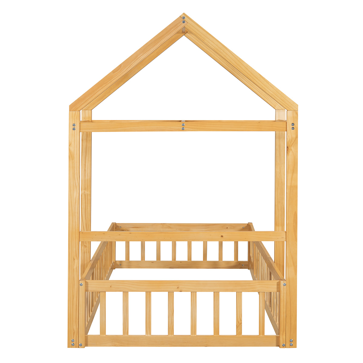 Twin Children’s Bed with Rack Natural