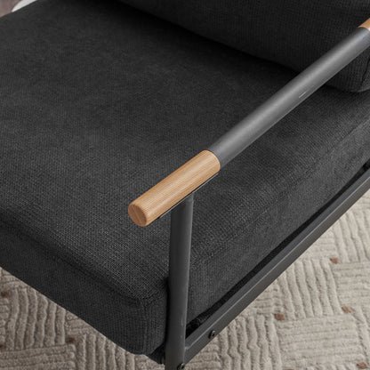 Leisure Lounge Armchair – Black Chenille