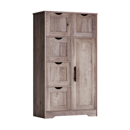 Tall Bathroom Cabinet – Grey Wood