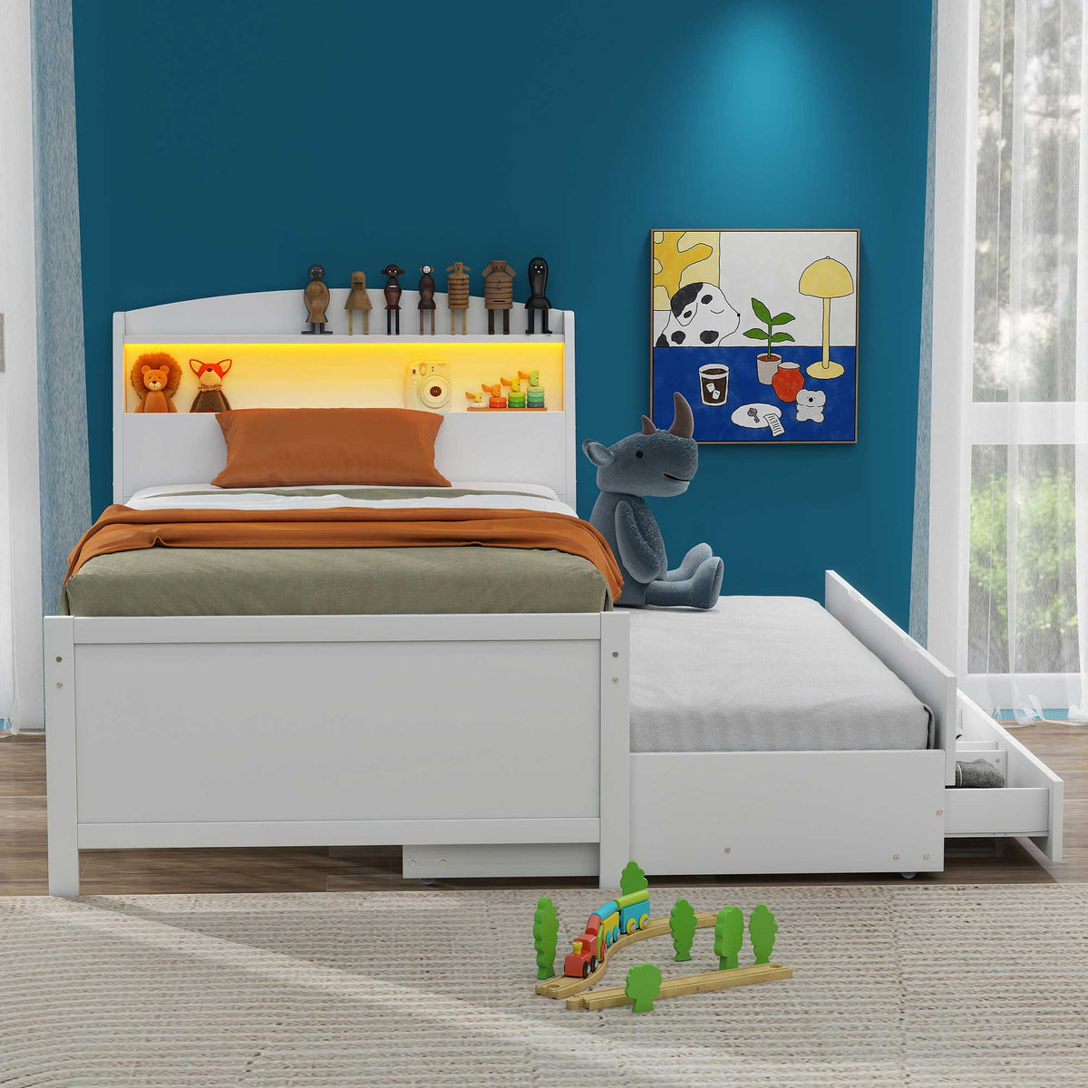 Twin Platform Bed White
