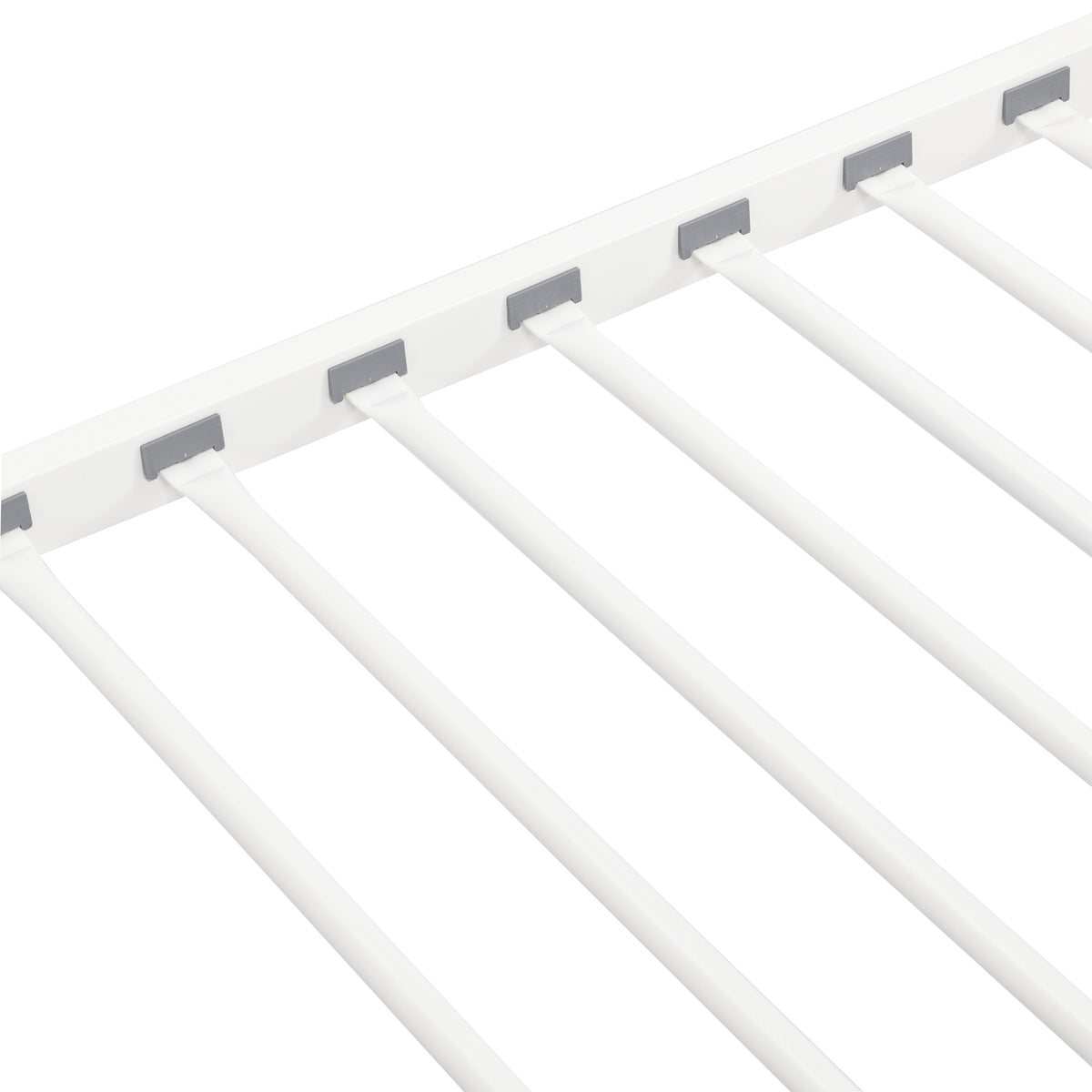 Twin Metal Bunk Bed with Safety Rail White