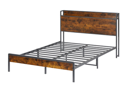 Upholstered Bed Frame with USB Charging Station