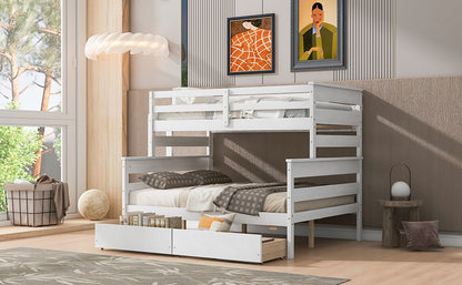 Twin over Full Bunk Bed White