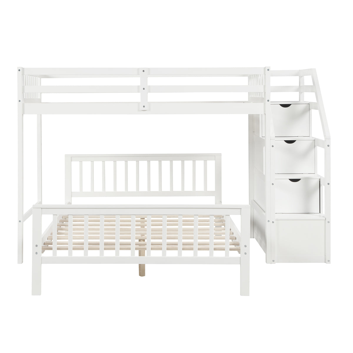 Twin Over Full Bunk Bed Gray Finish