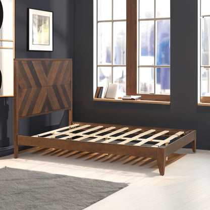 Mid-Century Platform Bed Walnut