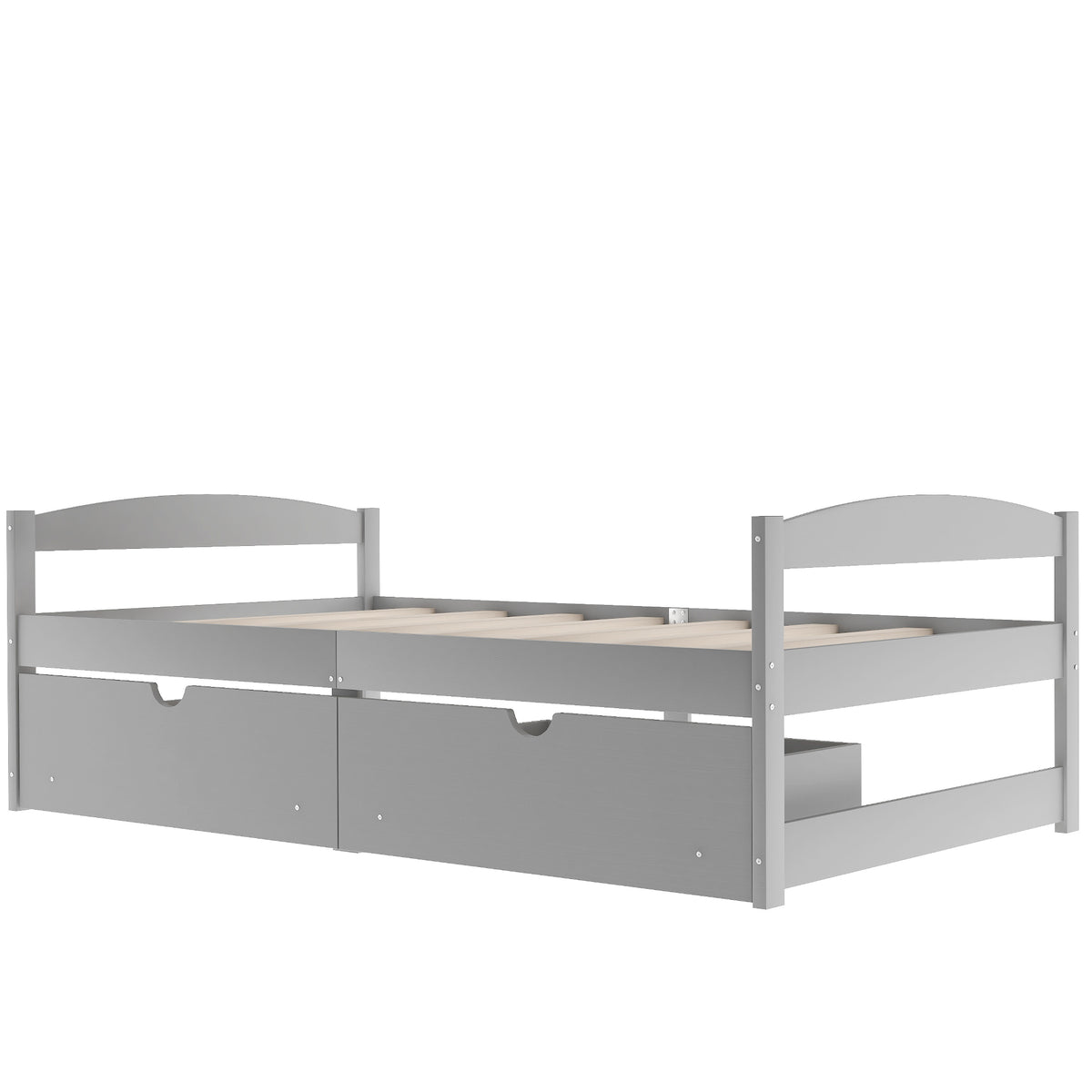 Twin Platform Bed Gray