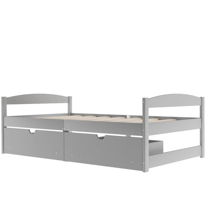 Twin Platform Bed Gray
