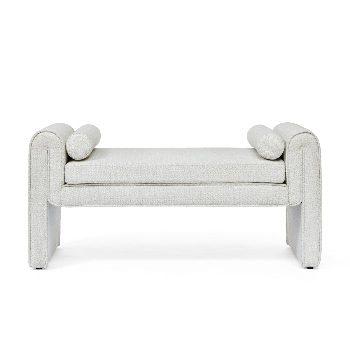 Linen Bedroom Storage Stool – White Finish