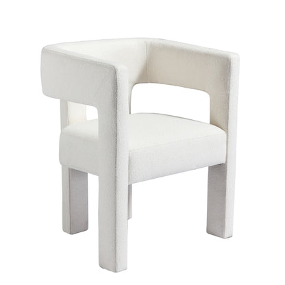 Contemporary Accent Chair Beige Upholstery