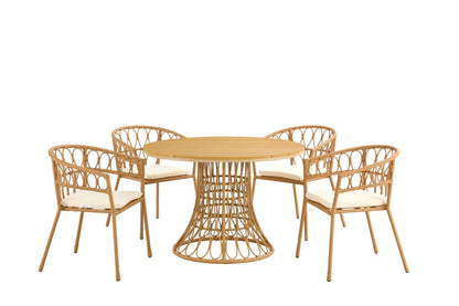 Outdoor Bamboo Dining Set (5 pcs)