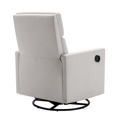 Beige Modern Upholstered Rocker Recliner Chair