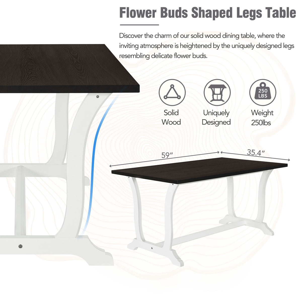 Topmax Farmhouse Dining Set (6 pcs) – White