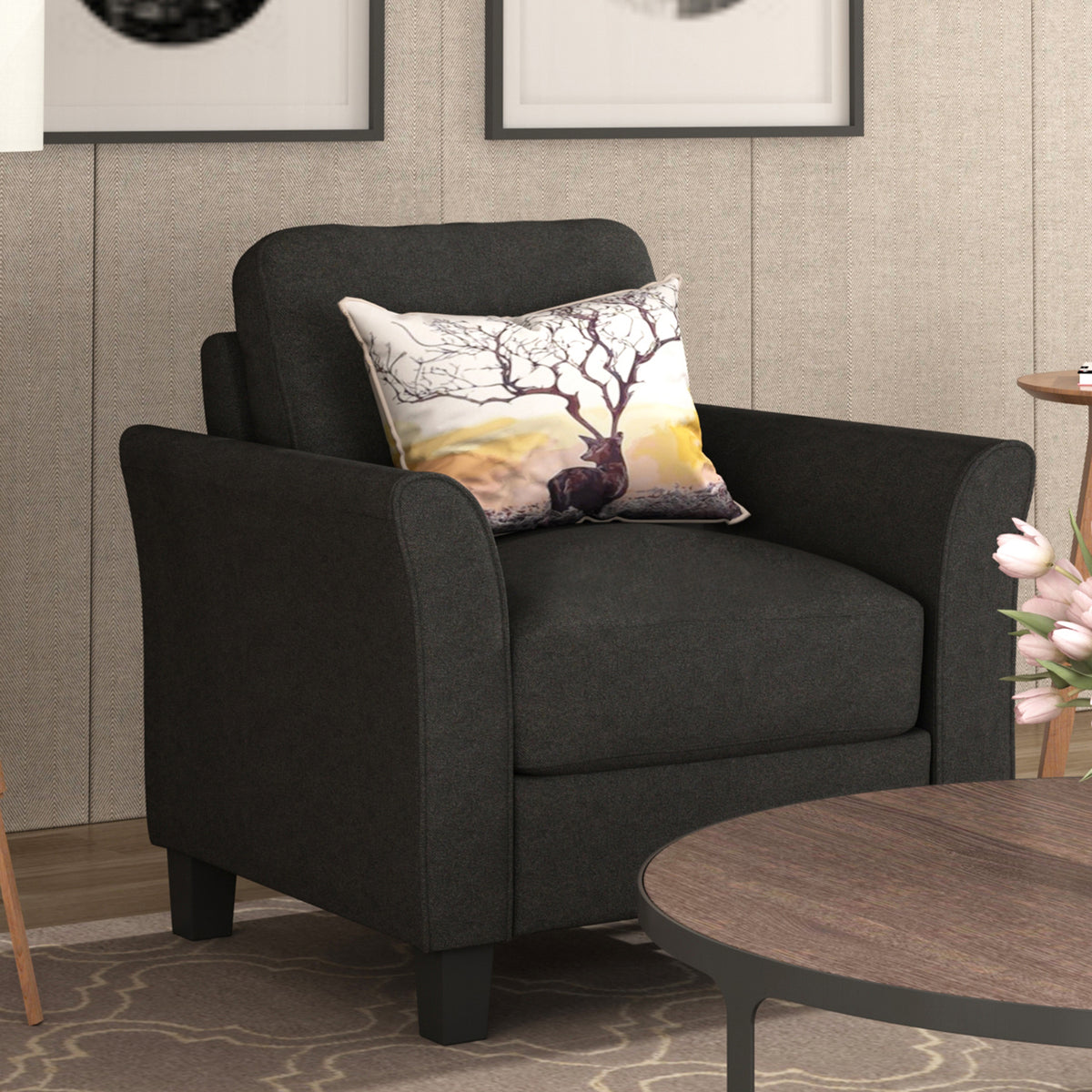 Recliner Armchair Black Finish