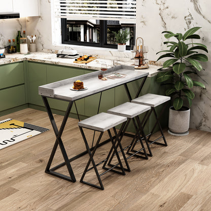 Modern Dining Table Set Gray