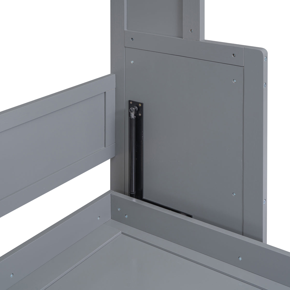 Queen Murphy Bed with Storage Gray