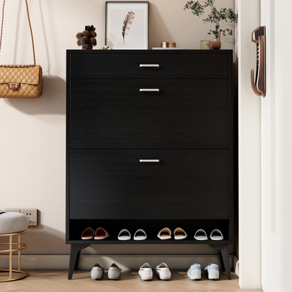 Black Shoe Storage Cabinet