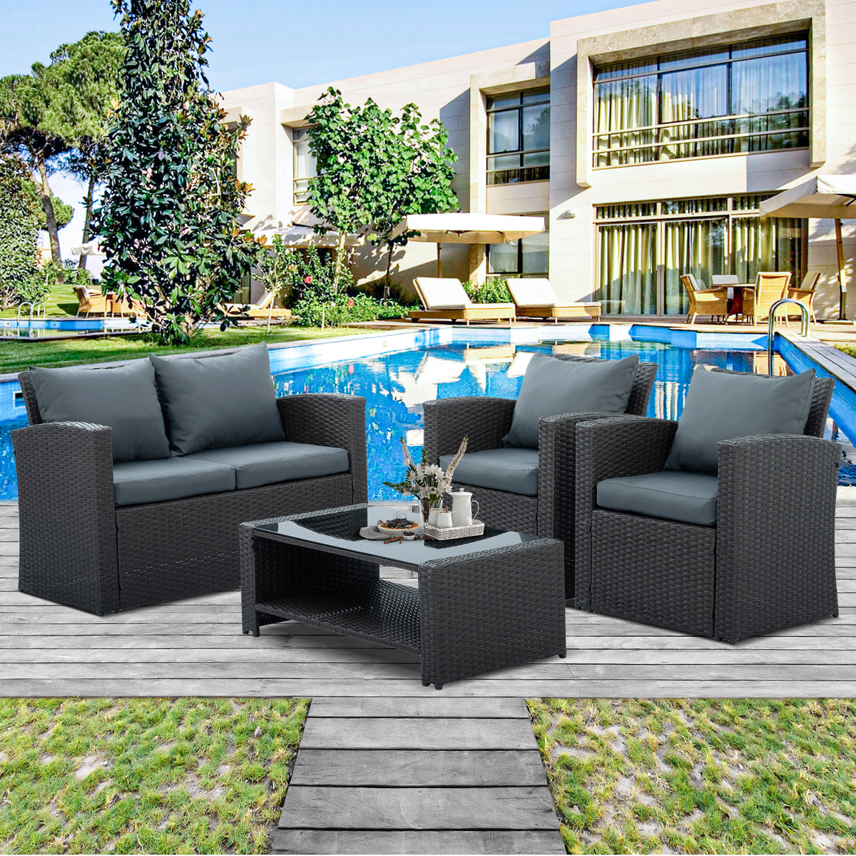 Outdoor Patio Furniture Set Gray