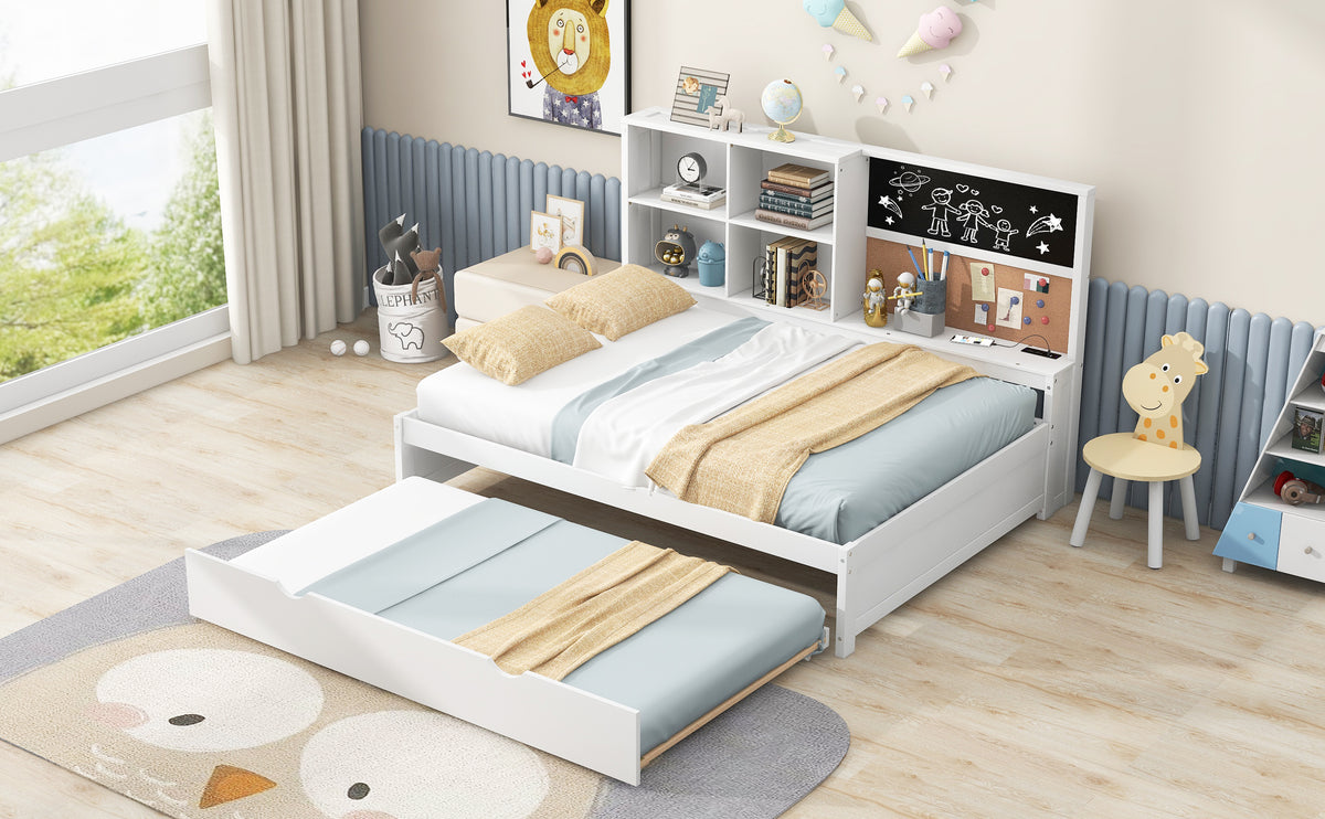 Full Daybed with Storage Drawers White