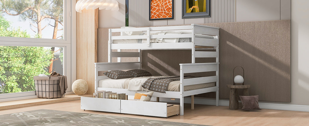 Twin over Full Bunk Bed White