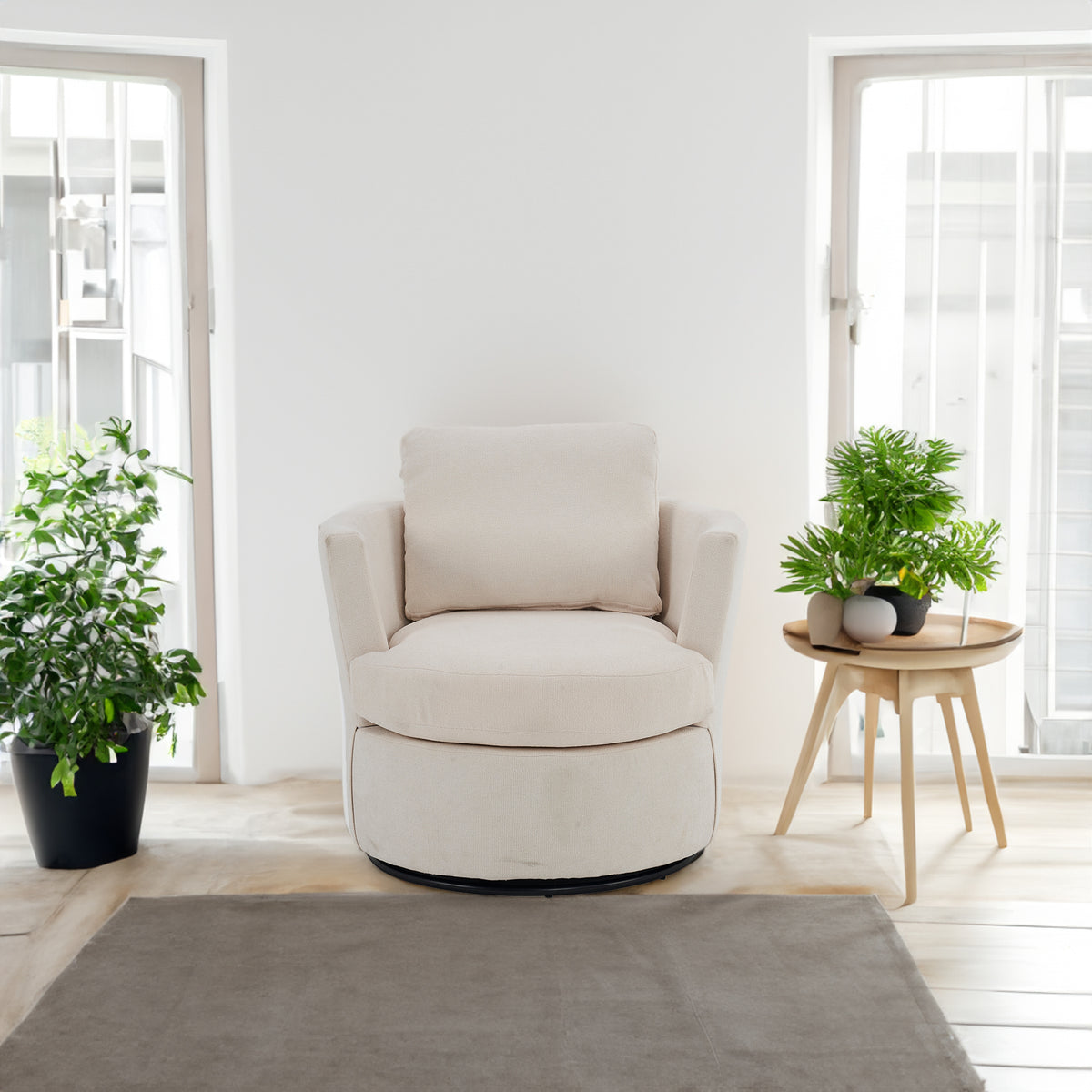 Rotating Club Chair Beige