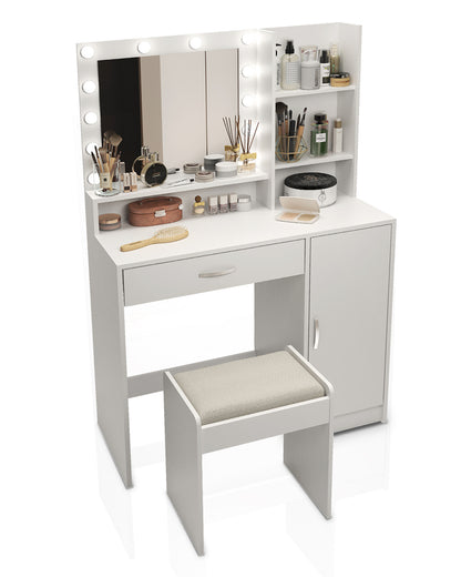 Vanity Storage Console – Tri-Light Mirror Collection