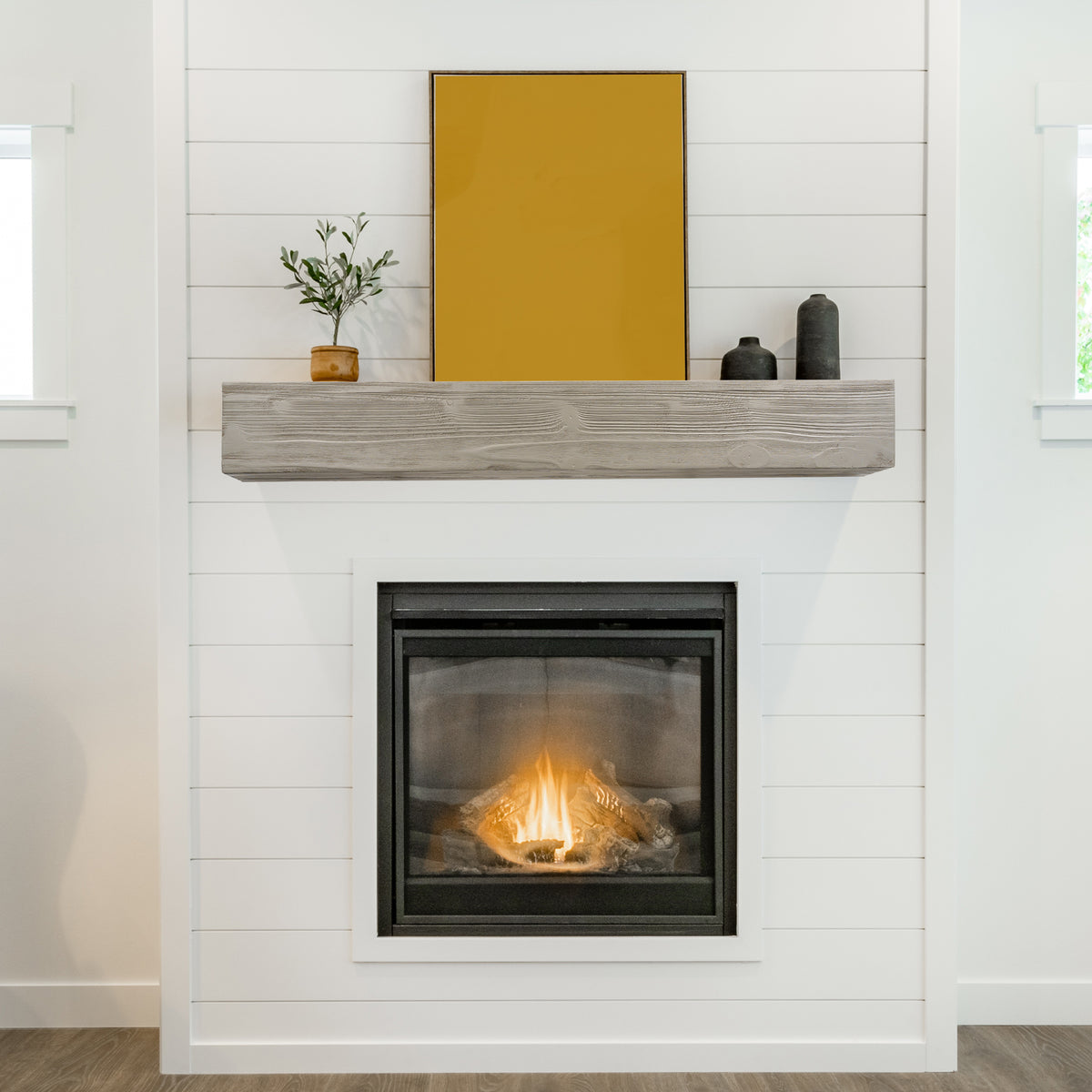 72-Inch Rustic Wood Floating Mantel Shelf Espresso