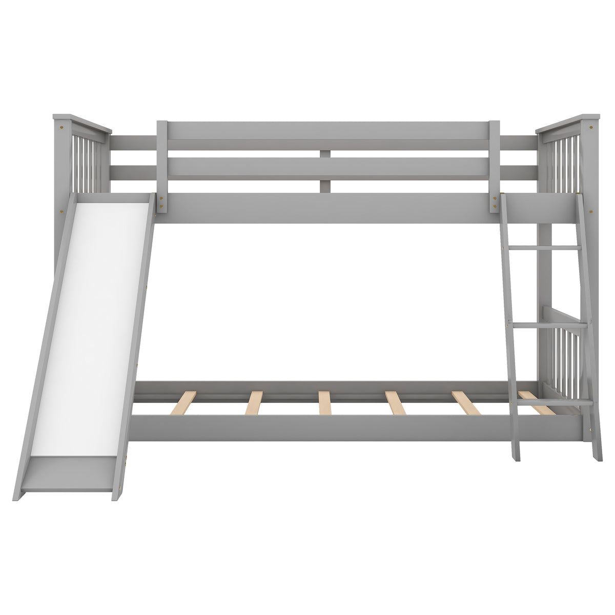 Twin Over Twin Bunk Bed Gray