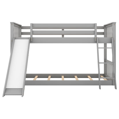 Twin Over Twin Bunk Bed Gray