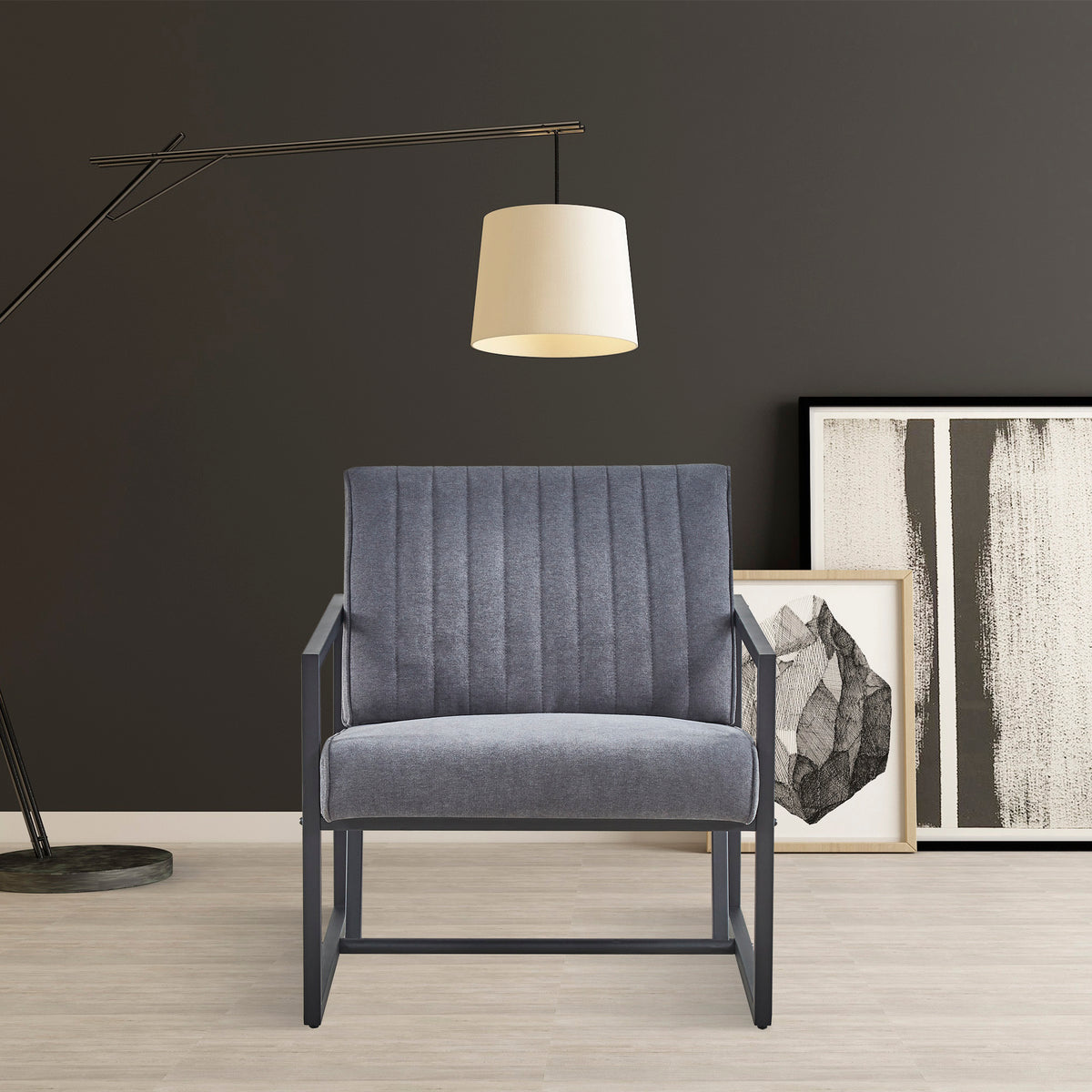 Grey Steel Armchair – Modern Dining