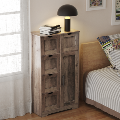 Tall Bathroom Cabinet – Grey Wood