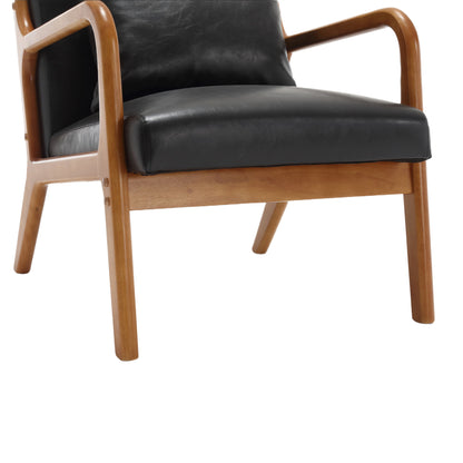 Modern Accent Chair with Pillow Black