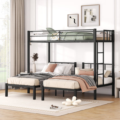Triple Metal Bunk Bed Black