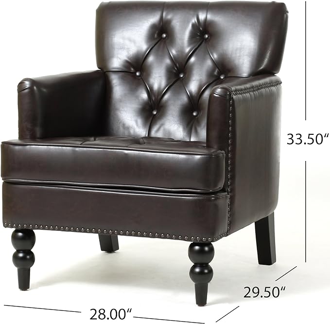 Harrison Tufted Club Chair – Charcoal Gray