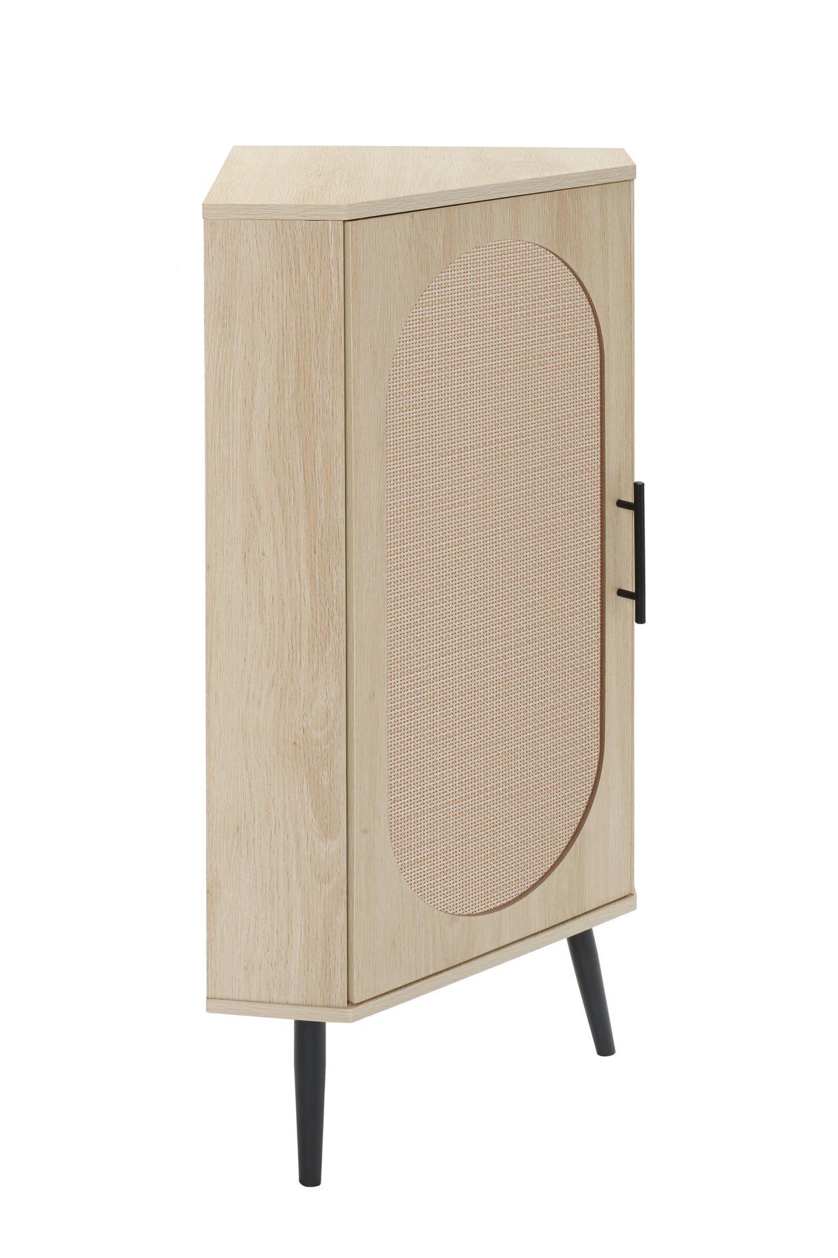 Rattan Corner Cabinet with Door and Shelf