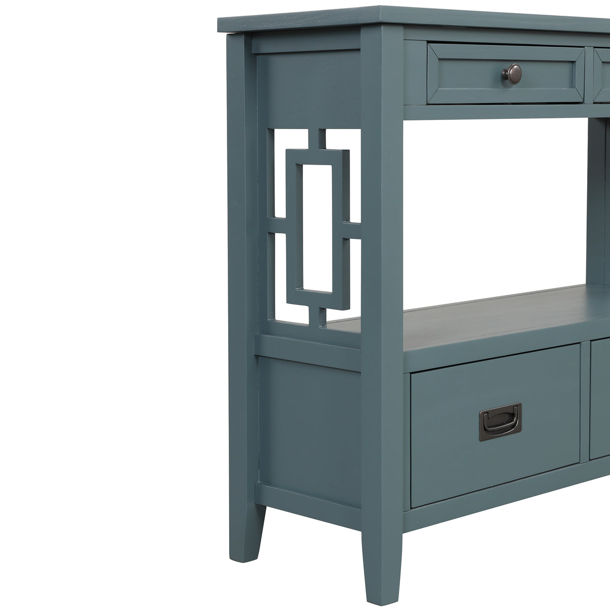 36-Inch Blue Farmhouse Console Table with Drawers