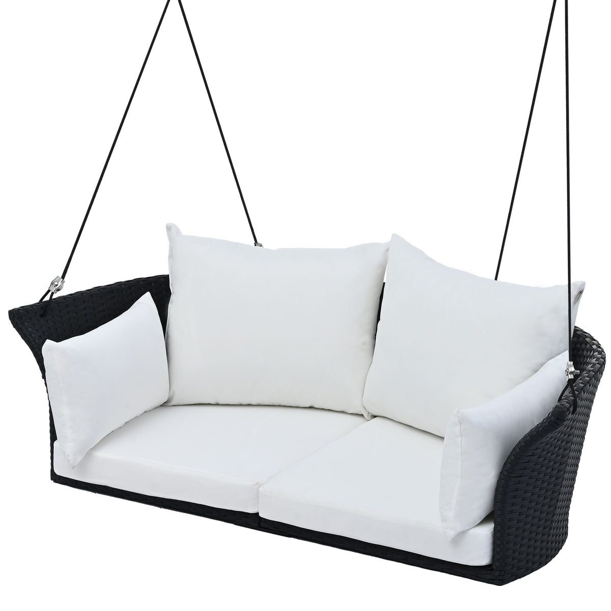 Rattan Hanging Swing Chair Black