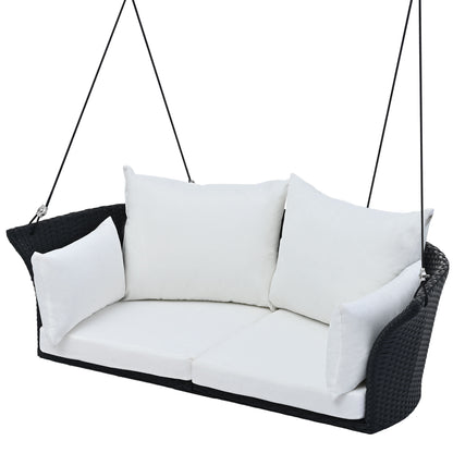 Rattan Hanging Swing Chair Black