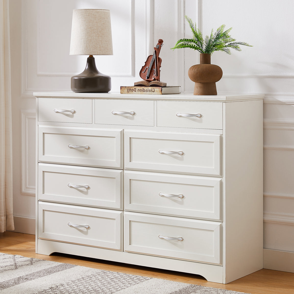 8-Drawer Bedroom Dresser – White