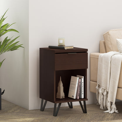 Walnut Tall End Table for Living Room