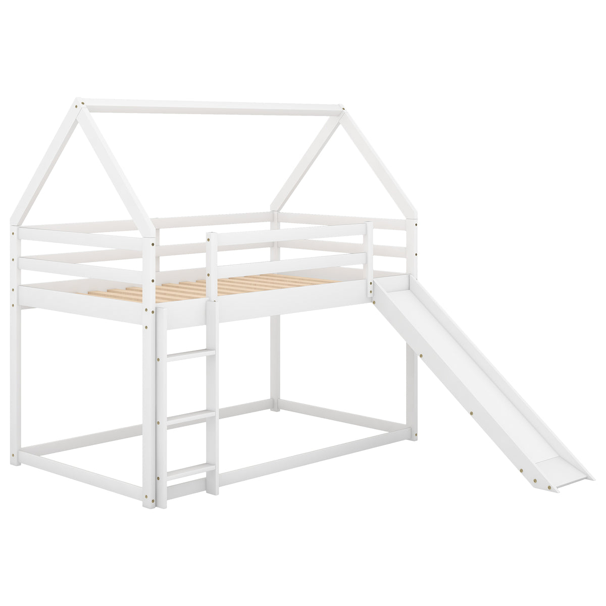Twin House Bed with Slide White