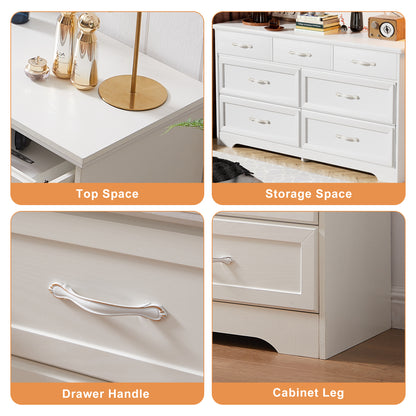 Modern 3-Drawer Dresser with Metal Pulls