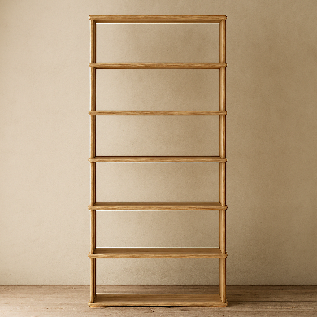 6 shelf bookcase in white oak