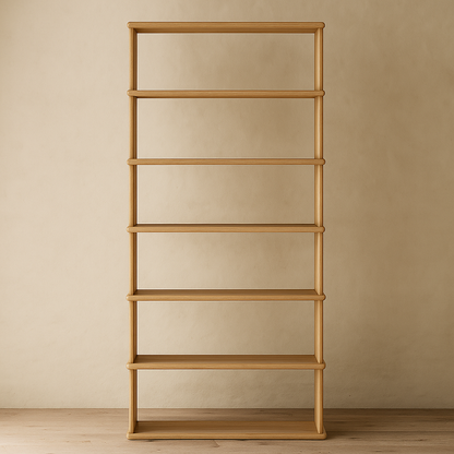 6 shelf bookcase in white oak