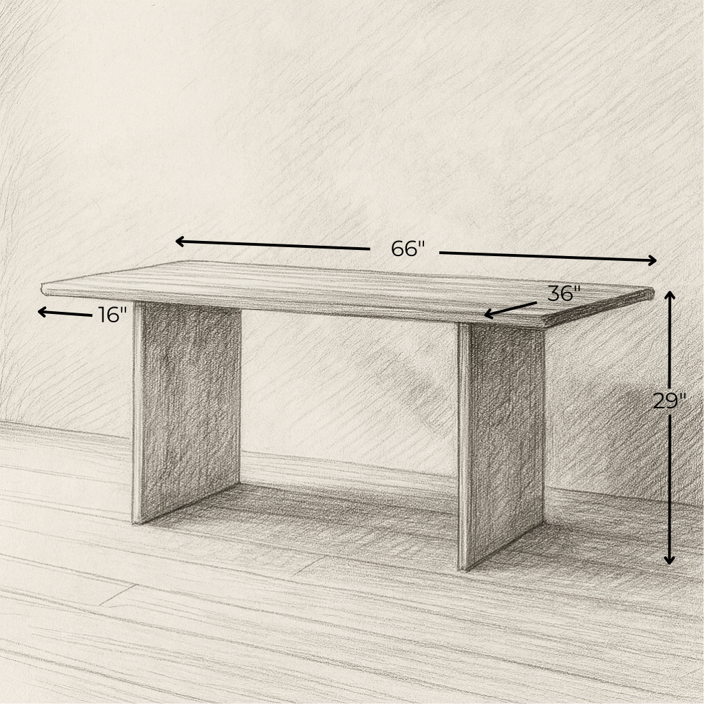 6 Person Dining Table in White Oak